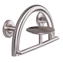Custom wall mounted safety elders grab bar with soap dish for bathroom and washroom