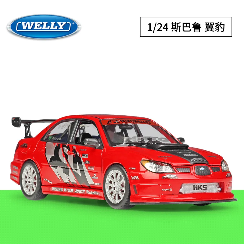 Welly 1:24 Апрель S ubaru lmpreza производительность машины Металл Коллекционная моделирования литой автомобильный брелок для автомобильных ключей модель