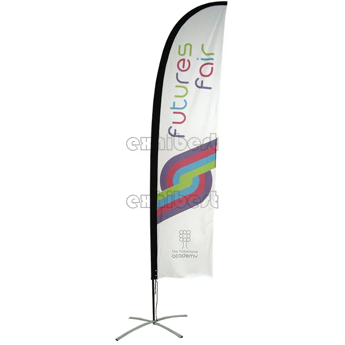 Outdoor custom printed teardrop tear drop beach feather banner flags pole kit with custom logo