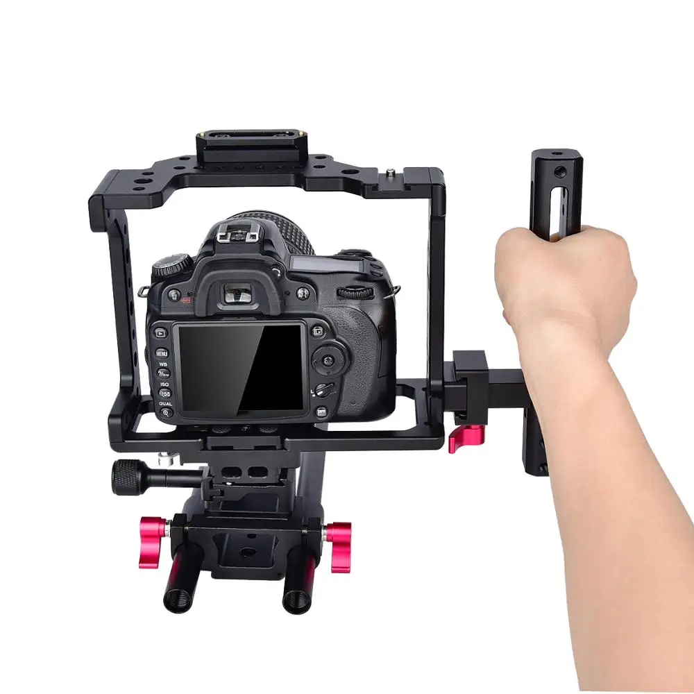 Black Camera Cage Aluminum Alloy Protect Camera Vlog Accessories for Sony A7R4 A74 A7S3 A7M3 A7R3