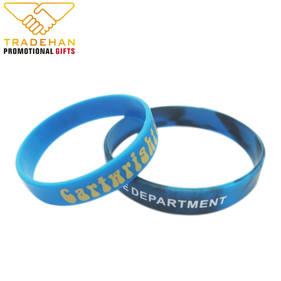 Wholesale cheap price customized printing logo hand silicon bracelet with logo