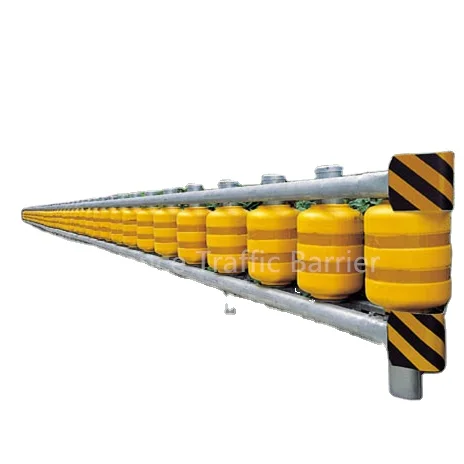 Защитные двухствольные ограждения дорожные роликовые для входа в туннель