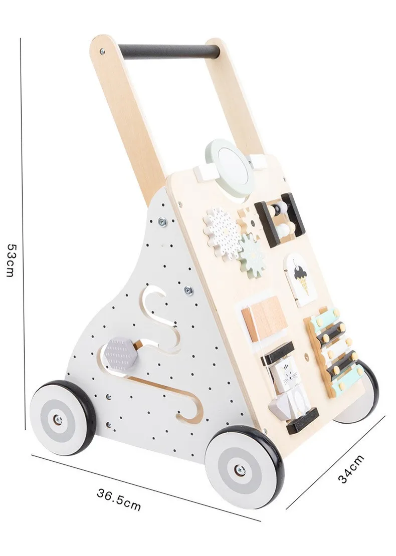 Montessori baby walker baby stroller anti roll over walking aid multifunctional wooden toys