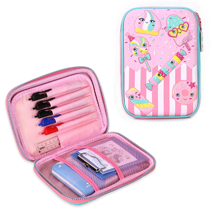 HongJun custom eva case kawaii colorful logo school girl pencil case