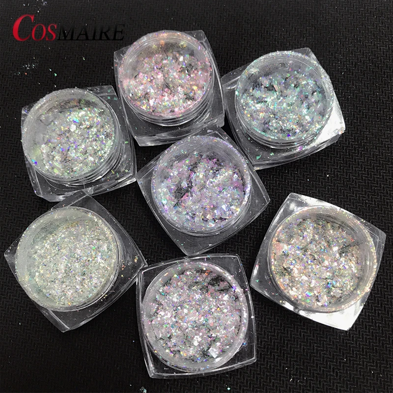 Wholesale Aurora Holographic Flakes Multicolor Nail Pigment Powder