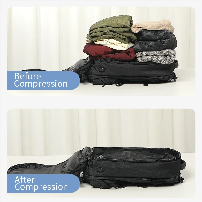 Expand Capacity Waterproof Men Women Travel School Business Laptop Backpack Vacuum Compression Carry On Backpack