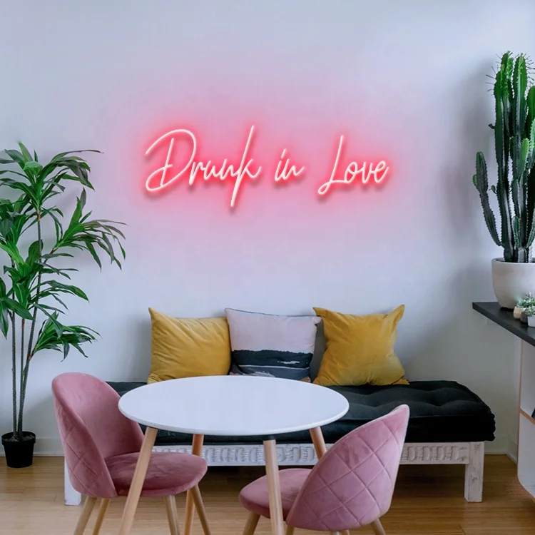 Koncept Drop Shipping 20inch Drunk in love Led Neon Sign Neon Light Advertising Custom LED Neon Sign