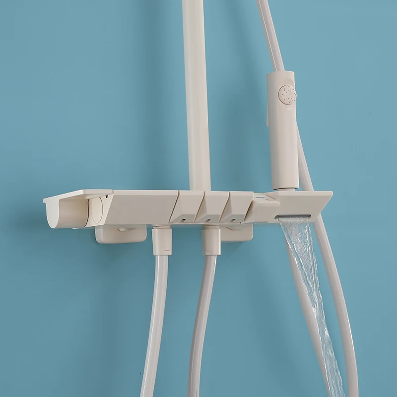 Luxury Wall Mounted Waterfall Smart Shower Set High Pressure Head Digital Thermostatic Piano Shower Sets