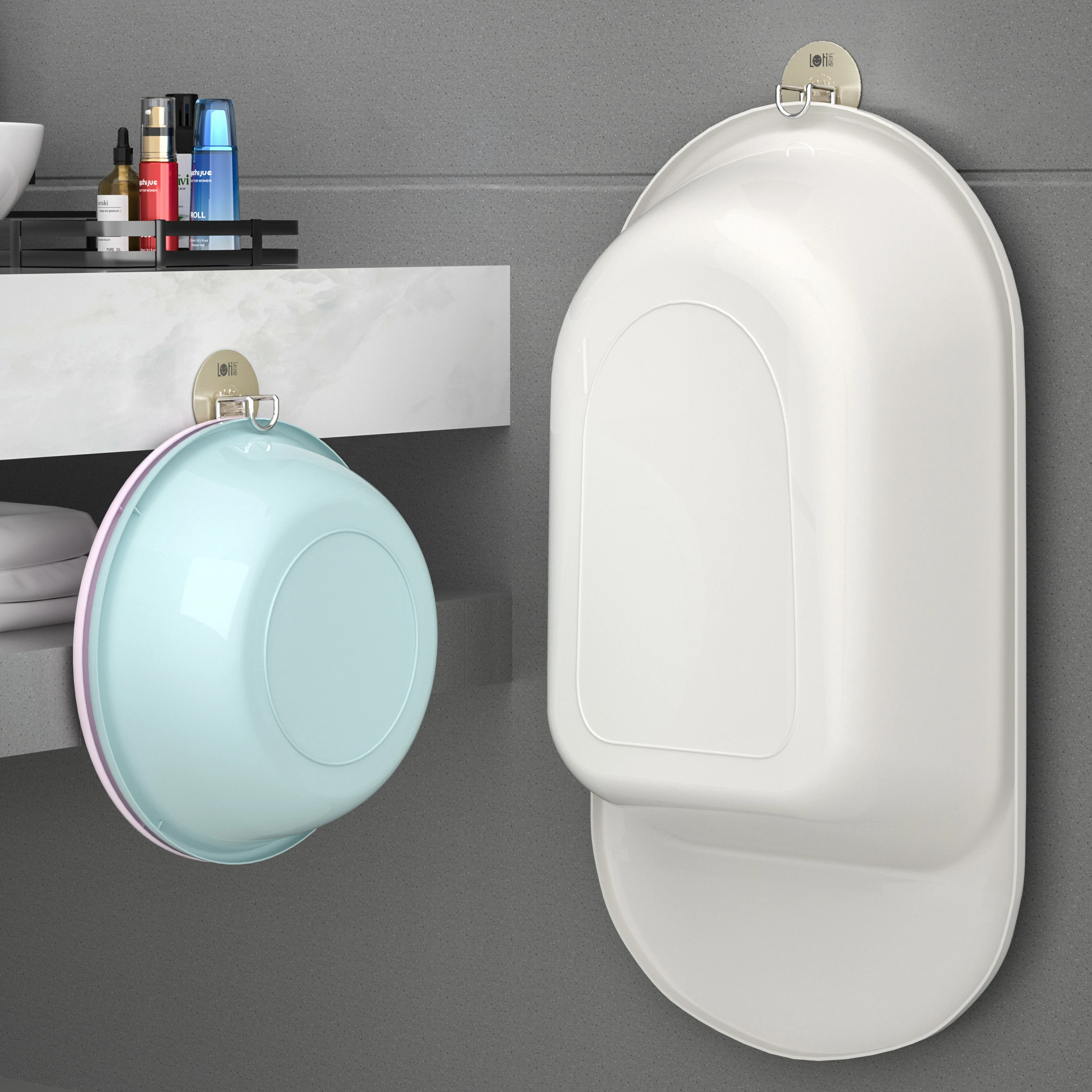 Low MOQ Bathroom Accessories Wall Mounted Stainless Steel Basin Storage Rack