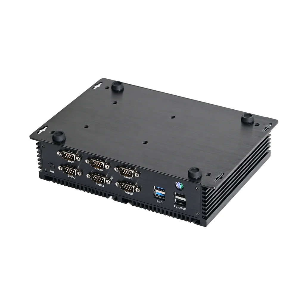 i7 i5 i3 Fanless Mini PC Barebone single board computer Industrial Embedded Rugged Computer LAN Server 6 COM 8 USB Win10 IoT IPC