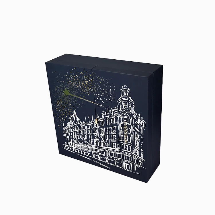 Black Gift Advent Calendar Present Box Christmas Advent Calendar Custom Packaging Calendar Box