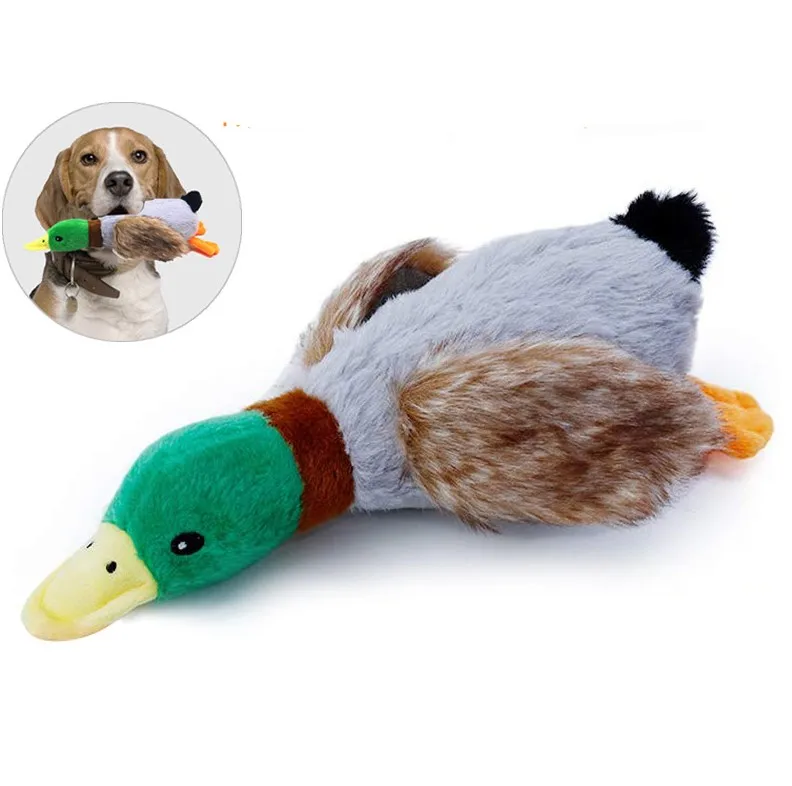 Amazon hot pet toys wholesale plush sounding duck 30cm wild duck son pet supplies pet squeak Toys