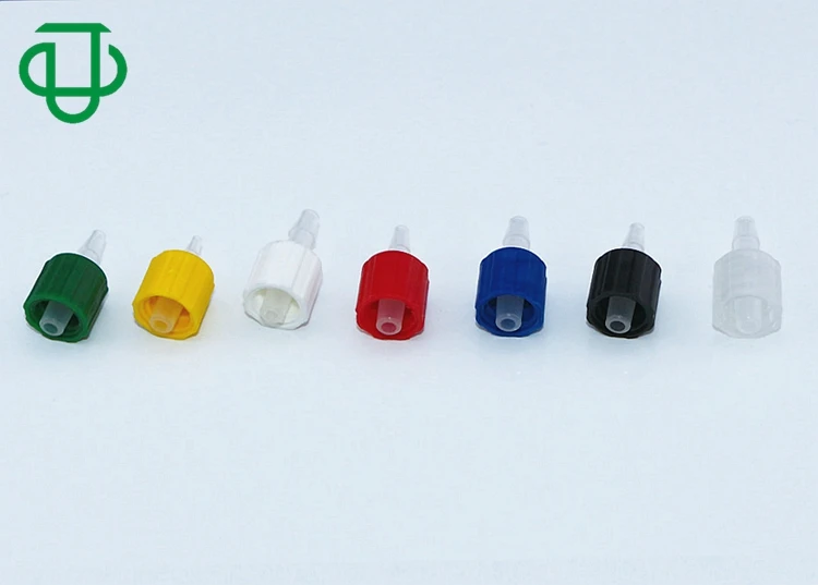 7 Colors Rotating Male Luer Lock Barbed Bulkhead Tube Fitting Medical PP Male Luer Hose Barb Pipe Connector For Panel Mounting