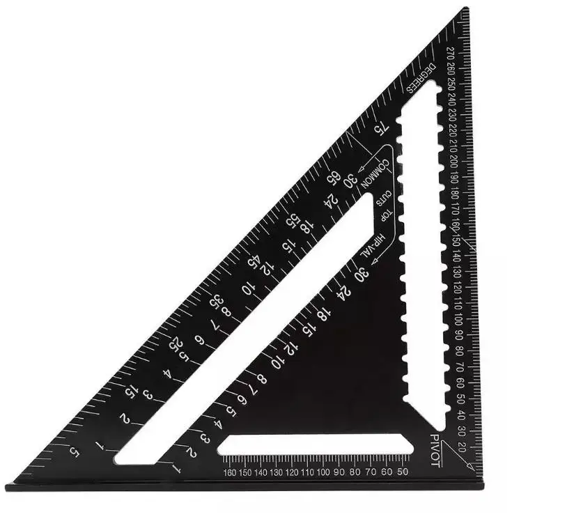12 Inch Aluminum Alloy Rafter Square Tool Triangle Ruler Scale Triangular Ruler Speed Square