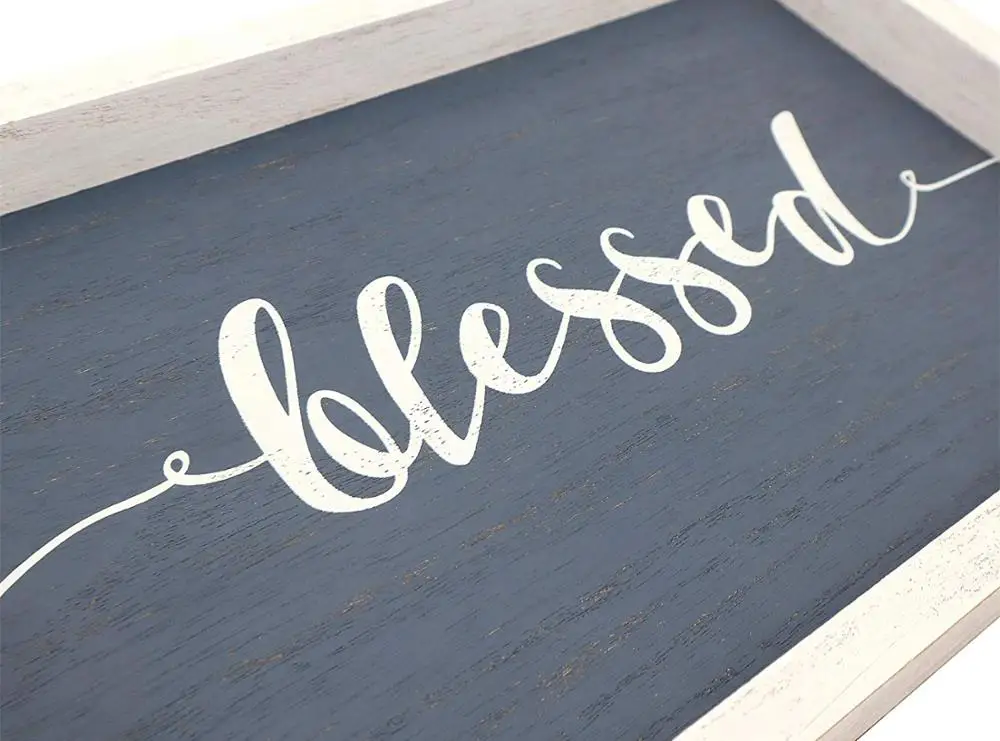 
Blessed Script Rustic Wood Box Wall Hanging Blessed Wall Signs 