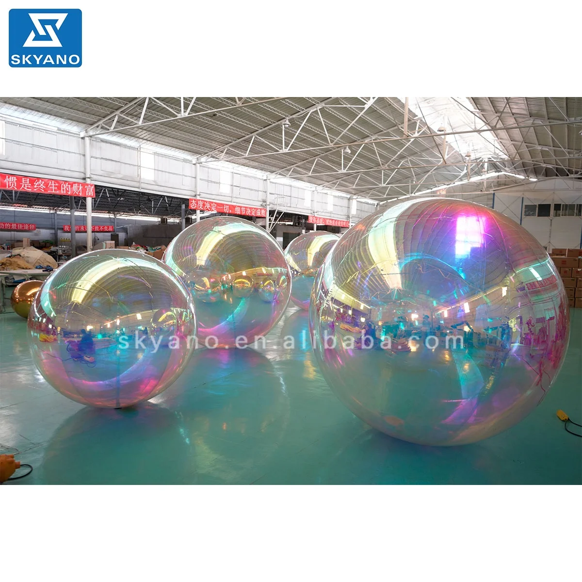 Double layer Iridescent Christmas decoration ball inflatable huang mirror ball