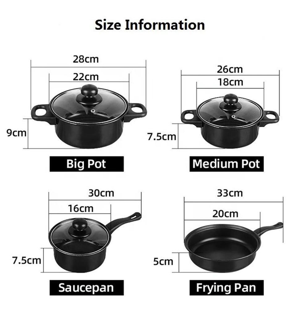 13 pcs set best price carbon steel  non stick cookware sets promotion gift products saucepan red