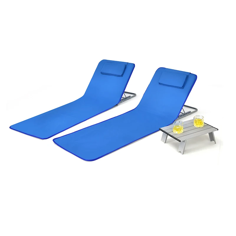 Custom Print Portable Beach Reclining Lounger Beach Chairs Adults Beach Lightweight Folding Camping Sun Lawn Chairs Set