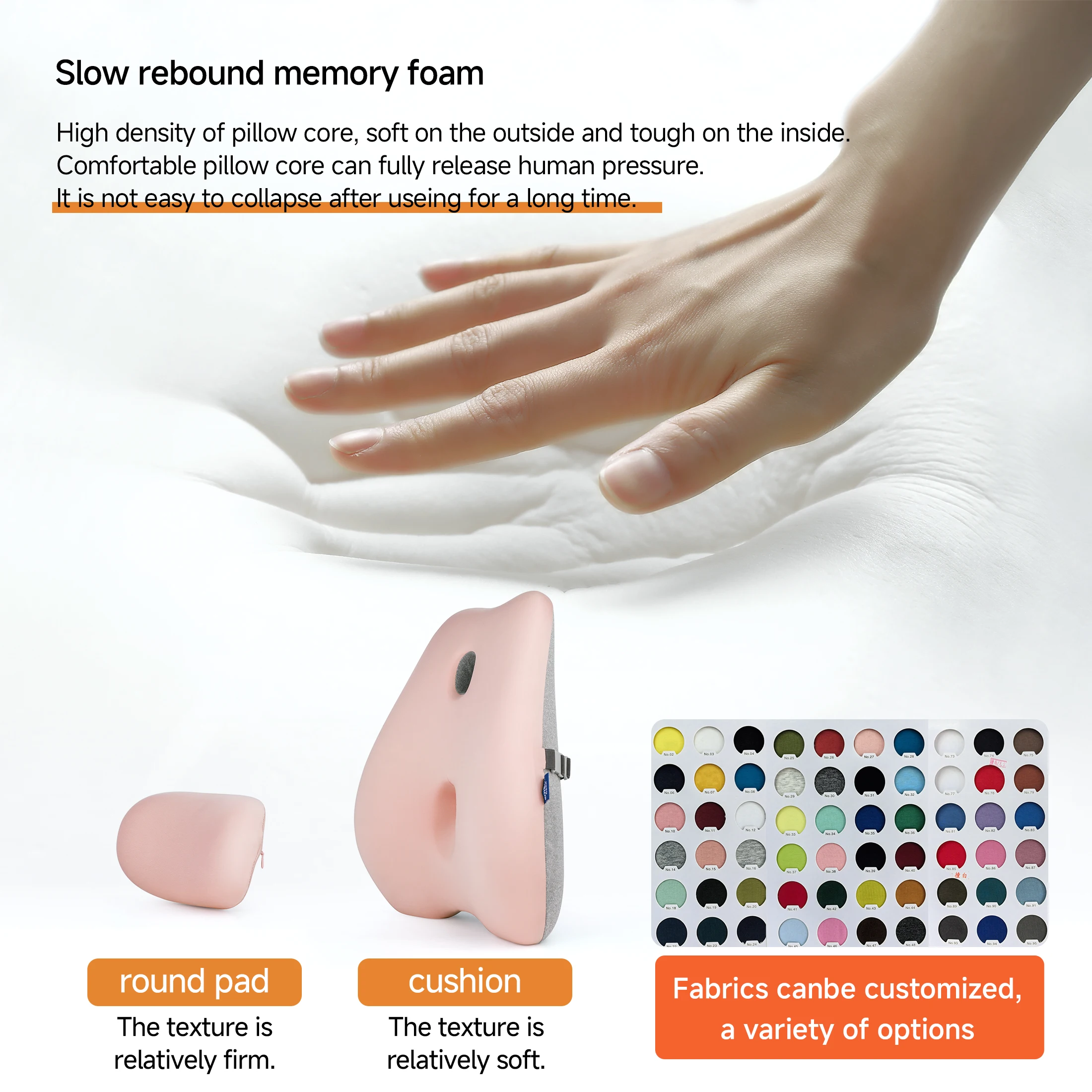 Office memory sponge to relieve lower back pain Adjustable lumbar cushion back lumbar support Office chair lumbar support pillow