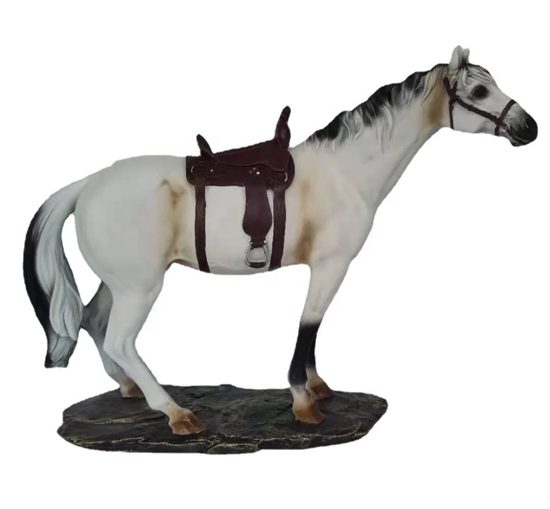 resin decorative brass white black horse figurine carousel horse figurines for table decoration