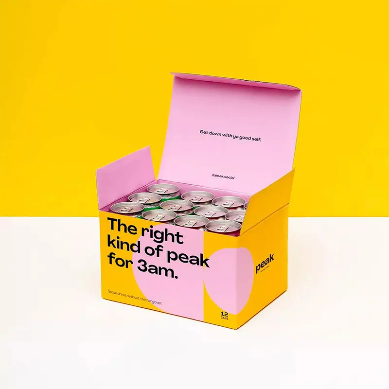 Custom Factory Direct Colored Handle 6 12 24 Beverage Corrugated Box Juice Coffee  Cosmetics  Shipping Packaging Box