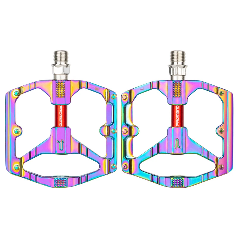 PROMEND  Rainbow Color Bicycle Pedal  Cheap Price Road Anti-slip Aluminum Alloy Double DU  Bearings Mountain BMX Bike Pedals