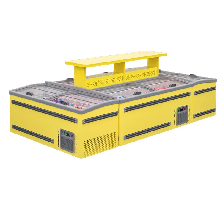 1000L Single-Temperature Supermarket Refrigerator and Freezer Showcase Open Island Freezer Used in Supermarkets