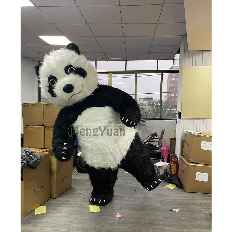 Hot Sale Inflatable Panda Walking Mascot Giant Stuffed Animal Toys Inflatable Mascot Costume Cosplay Party Supplies