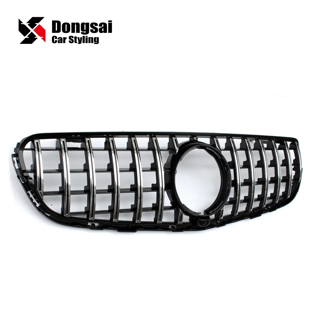 ABS Silver GTR Front Bumper Grille Grill Mesh for Mercedes Benz GLC63 W253 AMG 2015+