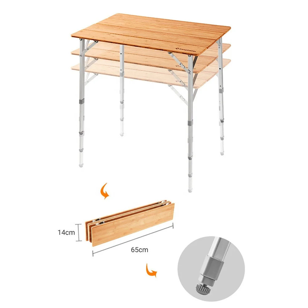 YILU Outdoor Bamboo Dining Table Set Foldable Picnic Table for Indoor and Outdoor Use