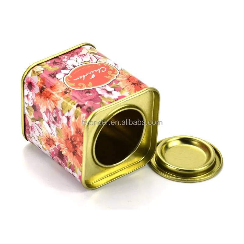 Hot sale air tight square tin box with lever lid square metal box with air tight lid  76x76x90mm 88x88x117mm