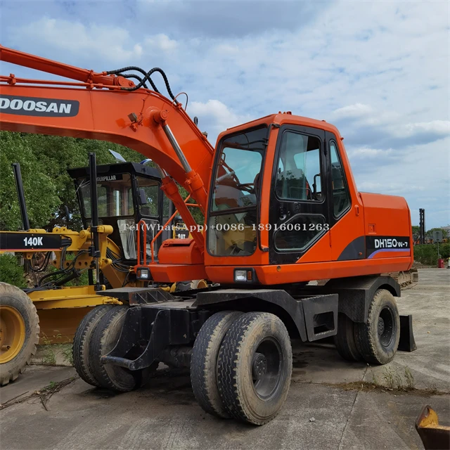 Exclusive Grade Used Doosan 150W-7 Wheel Excavator Second Hand Engineering & Construction Machinery With Powerful Engine