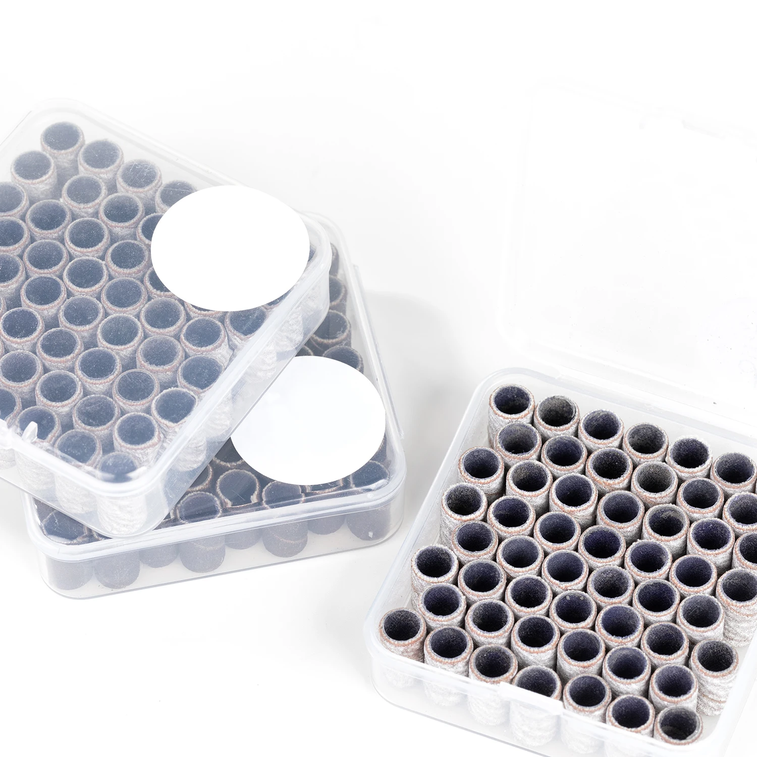 Professional Machine Band Sanding Wholesale Bulk 100pcs Box Package Manicure Nail Sand Band Bit Zebra White Acrylic Sanding Band