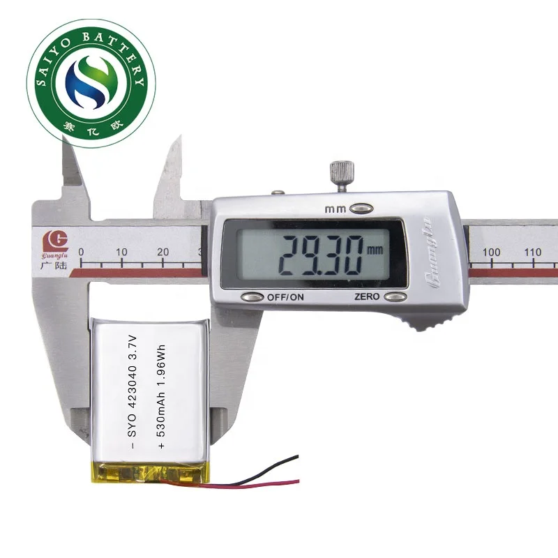 
Factory Price Lithium ion Polymer Battery 423040 3.7V 530mAh for headset earphone electronics 