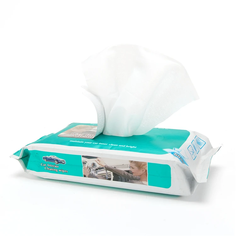 
60pcs Wholesale China Factory OEM Multi-function Portable Car Clean Dirt Car Wet Wipes 