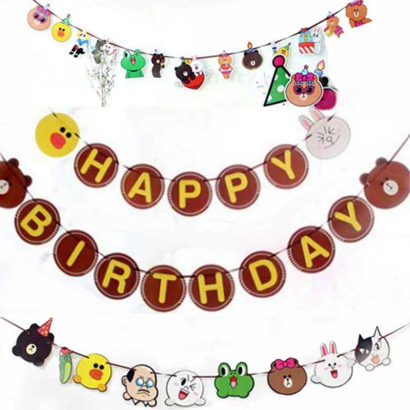 Wholesales Cartoon Animal Themed Little Mermaid Birthday Party Supplies Paper Letter Banner decoration