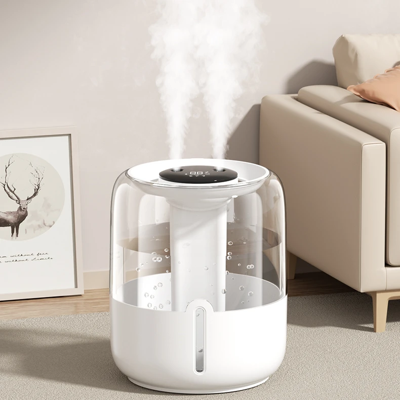 Best selling silver ion antibacterial super long battery life warm light night light double nozzle intelligent air humidifier