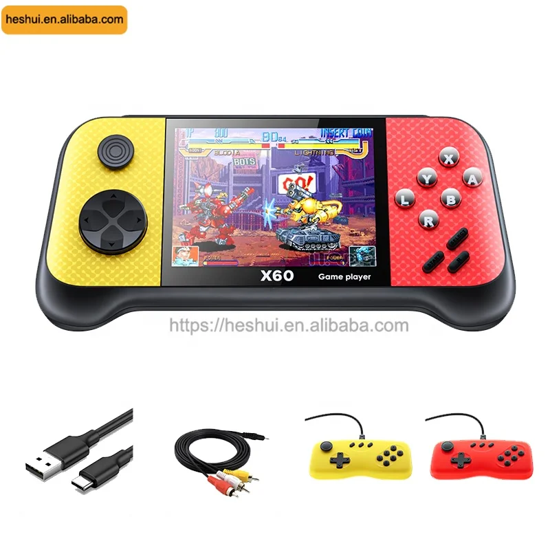 Wolsen  8 Bit Video Game Console 3.5 Inch X60 Portable Handheld Game 2 Players With 4000+ Classic Games For Children And Adult