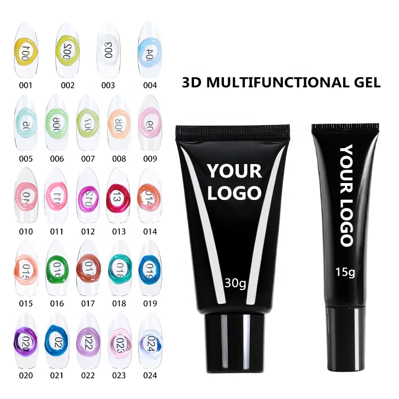 15g 30g Sculpture Pvc Soft Candy Gel Modeling Carving Painting Design Jelly Gel Polish Nail Design 3D Candy Gel