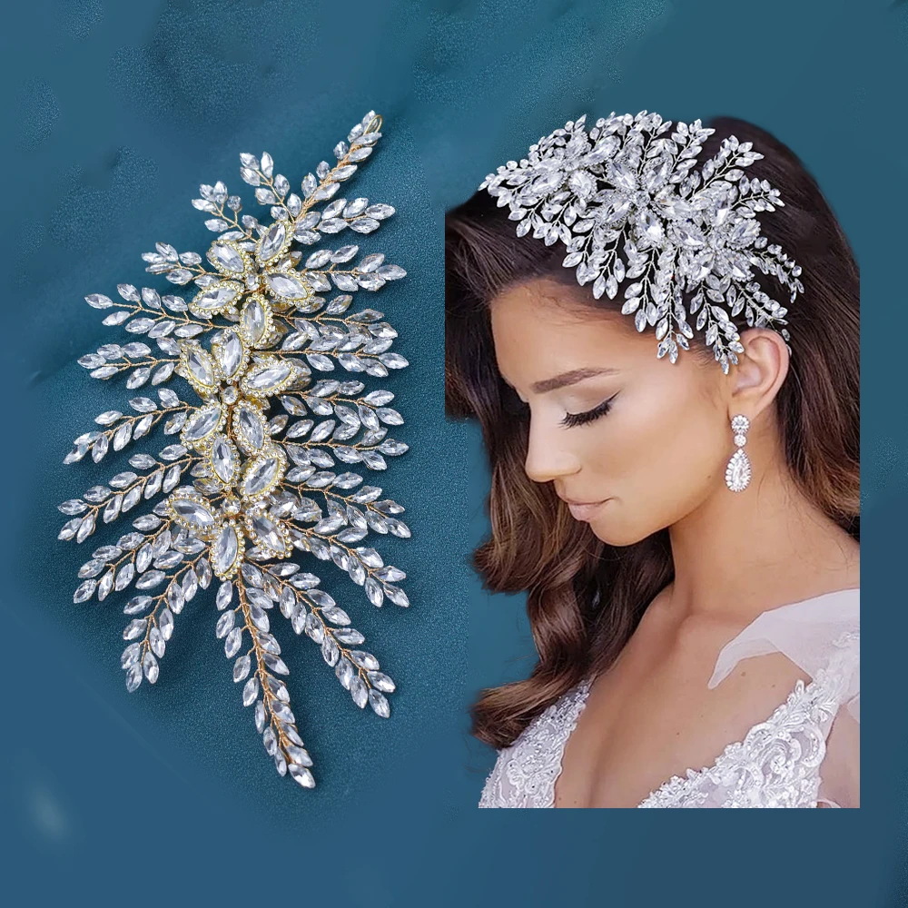 Shinein Wedding Rhinestone Forehead Headpiece Crystal Bridal Wedding Hair Accessories for Woman