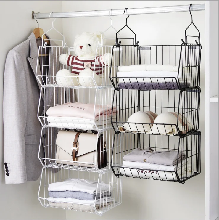 Сетчатые корзины для хранения с крючками металлическая подвесная корзина кухонный органайзер держатель дверь шкафа брюк