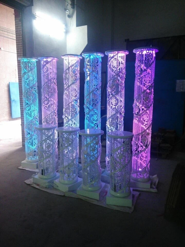 new Customized lighted crystal  pillars for wedding