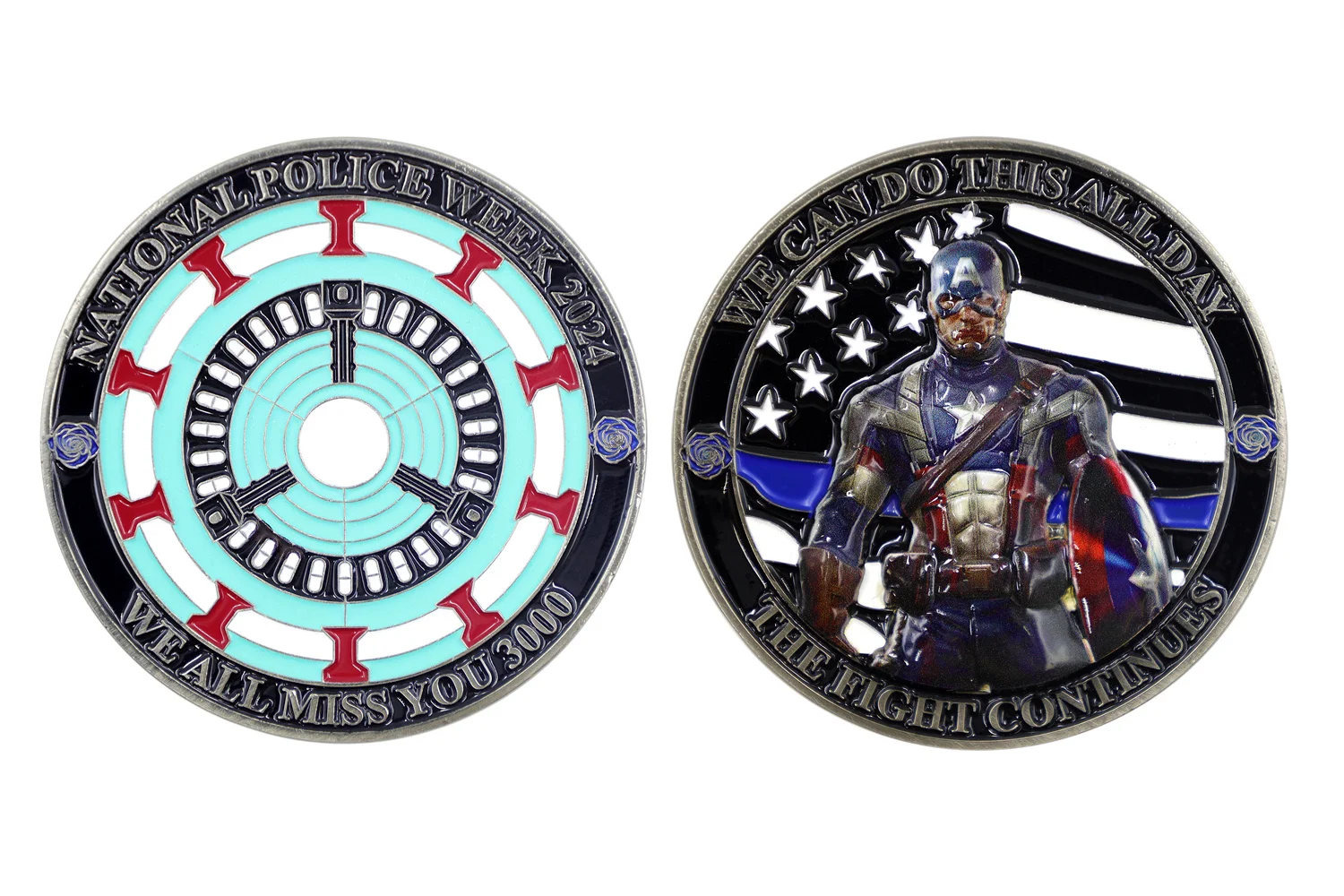 Nickel plating Souvenir metal customized Challenge Coins matt color infilled