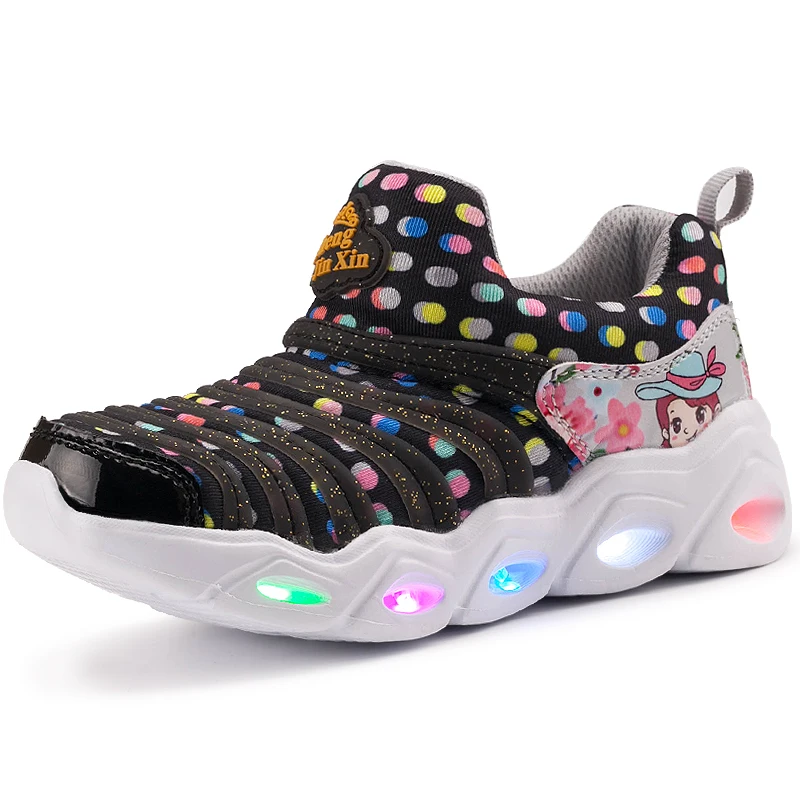 
 Новинка 2020, светящиеся туфли, весна и осень, обувь для мальчиков и девочек, дышащая Спортивная обувь  
