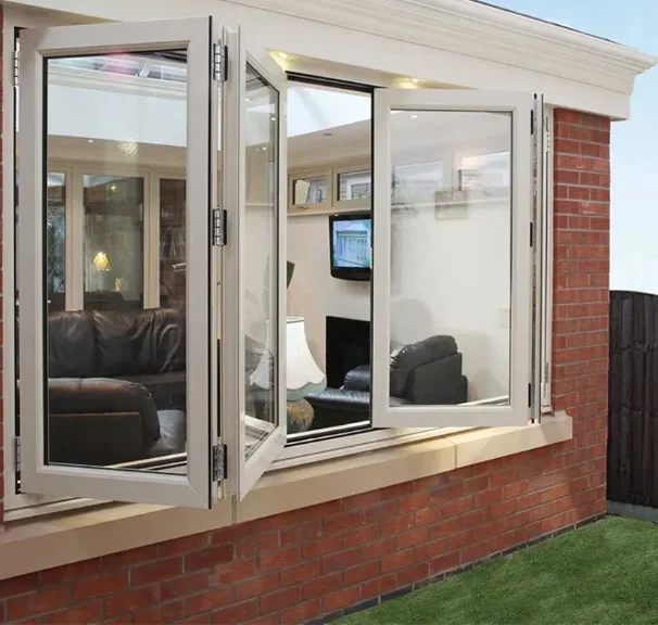 Modern Folding Windows New Design Double Glazed Glass aluminum frame Sliding glass window