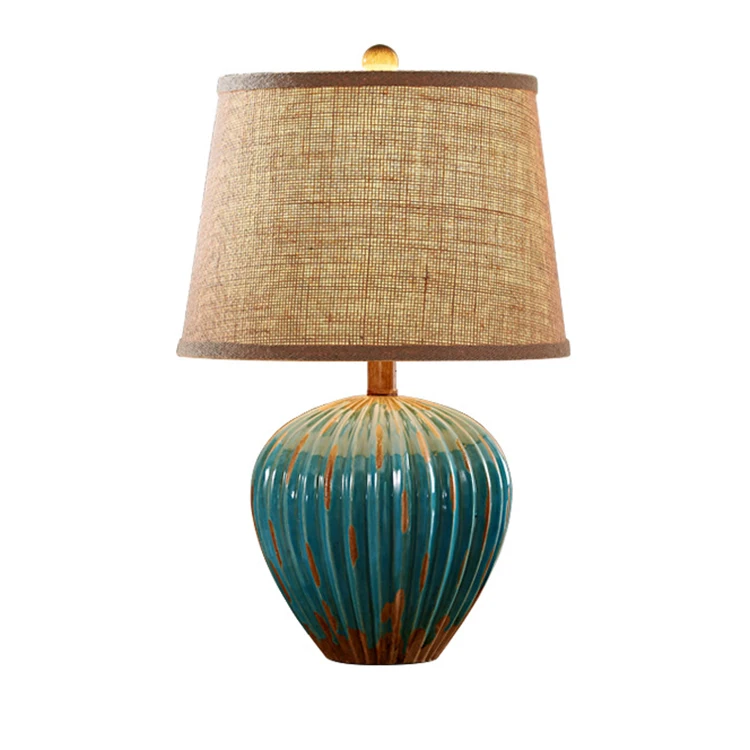 hotel home decor living room decorative Chinese bedroom antique blue ceramic table lamps