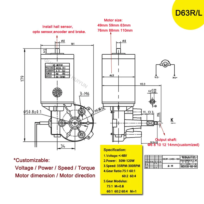 Dc Motor 1:10 Reducer 15nm Torque Dc 12 V 160RPM Gear Motor for Lifting Cabinet / Wall Cabinet