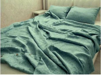 
100% Organic French Flax Stone Water Washed 280 cm Extra Wide Width Linen Plain Dyed Bedding Industry Fabric 
