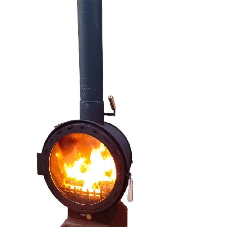 Wholesale Indoor Freestanding Metal Portable Bio Etanol Fuel hanging fireplace with chimney