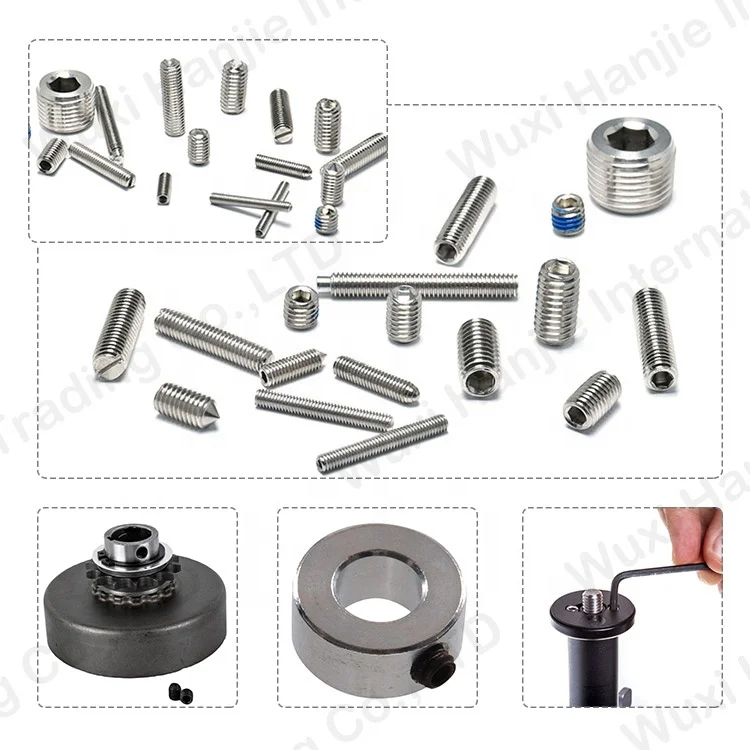 Wholesale M3 M4 Stainless Steel Plastic Tip Dog Point Hollow Hex Socket Head Grub Set Screw